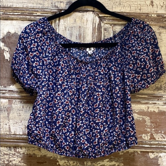 Garage Floral Cropped Summer Top, Size L - Picture 1 of 4